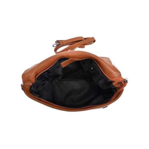 Koňakově hnědá kožená kabelka crossbody Roberta M Elisa-image-3
