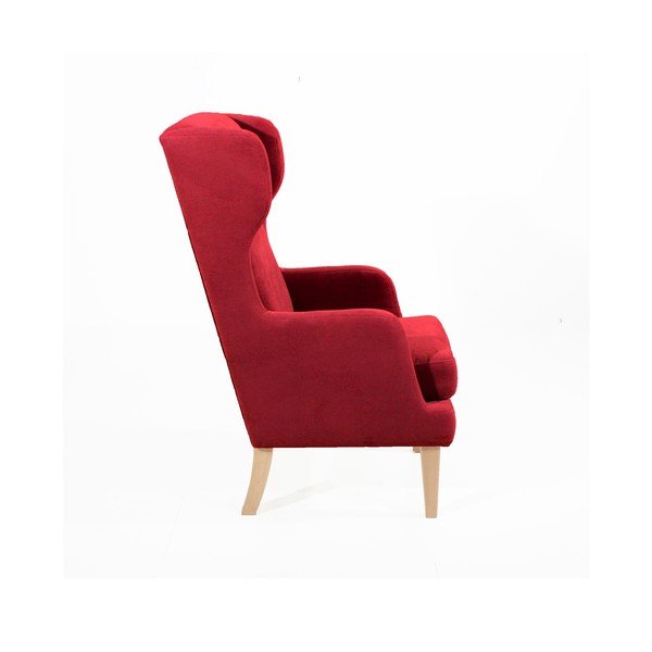 Červené křeslo ušák Max Winzer Bennet Suede-image-2