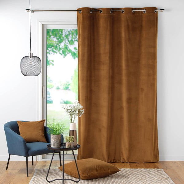 Pruun velvetist kardin 140x260 cm Casual - douceur d'intérieur-image-2