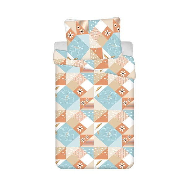 Sini-oranž pikendatud krepp üheinimesevoodipesu 140x220 cm Aurora - Jerry Fabrics
