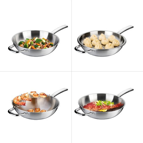 Wok roostevabast terasest kaanega ø 32 cm President - Tescoma-image-2