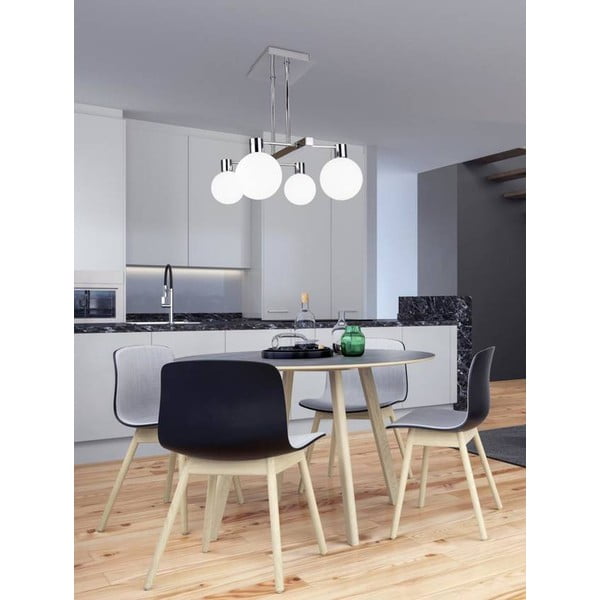 Hõbedane rippvalgusti klaasist lambivarjundiga 38x35 cm Maldus - Candellux Lighting-image-1