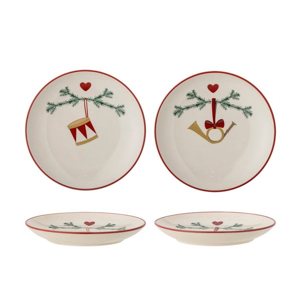 Valged kivikeraamikast jõulumotiividega magustoidutaldrikud, 2 tk komplektis ø 16 cm Yule - Bloomingville-image-4