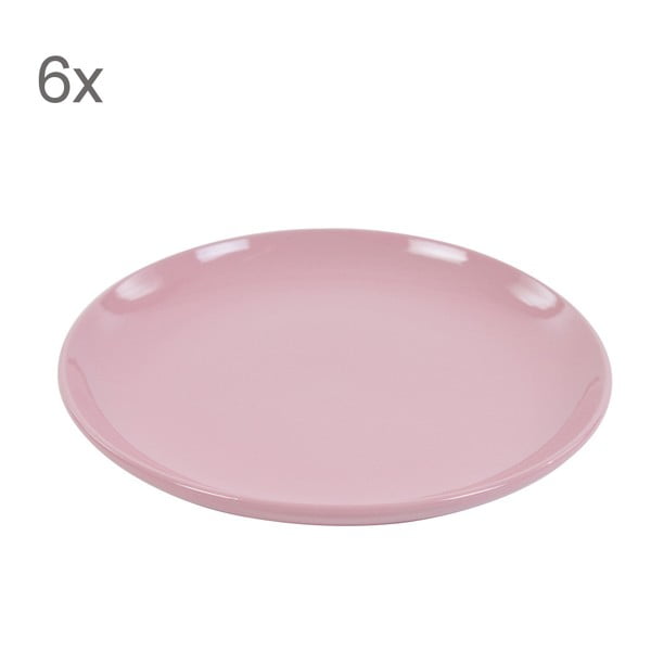 Sada 6 dezertních talířů Kaleidos 21 cm, růžová