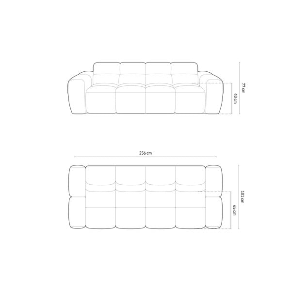 Hall diivan 256 cm Lisa - Micadoni Home-image-4