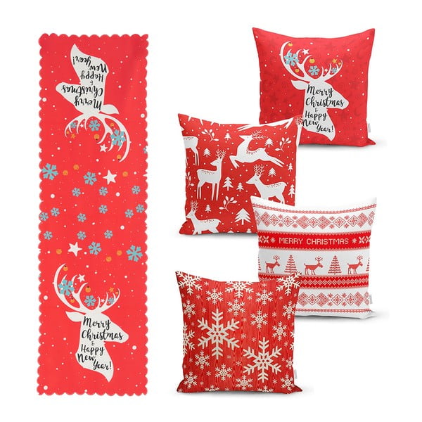 Komplekt 4 jõulupadjakatet ja lauajooksikut Joy - Minimalist Cushion Covers