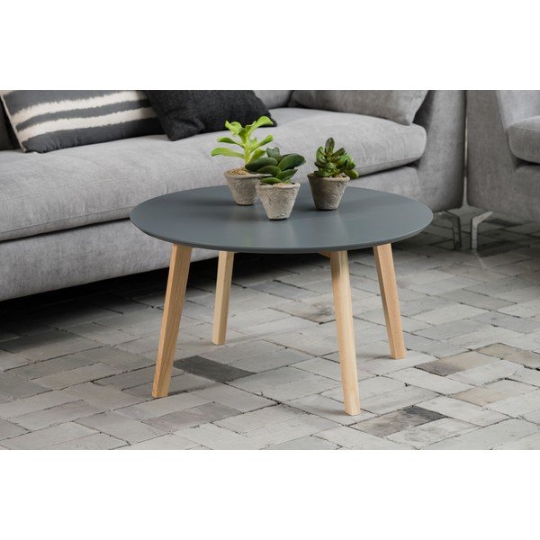 Šedý konferenční stolek Actona Molina, ⌀ 50 cm-image-2