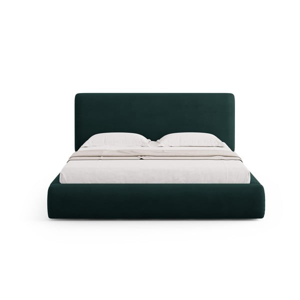 Tumeroheline polsterdatud kaheinimesevoodi, millel on riiulid 160x200 cm Colonel - Cosmopolitan Design-image-3