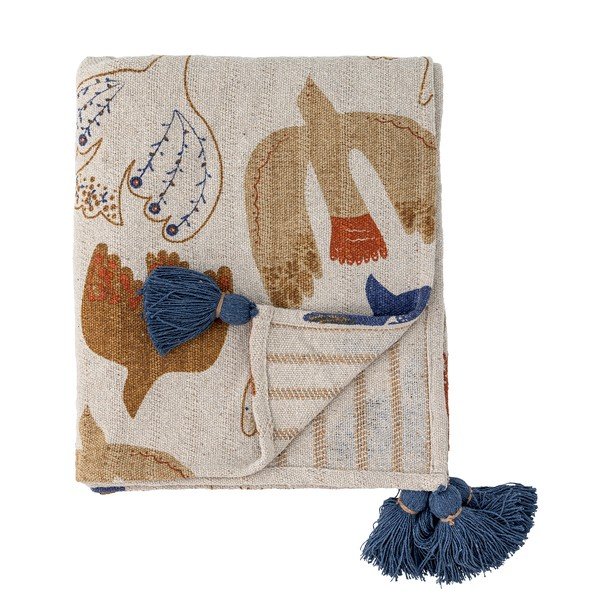 Taaskasutatud puuvillast pruun tekk 130x160 cm Anniversary - Bloomingville-image-4