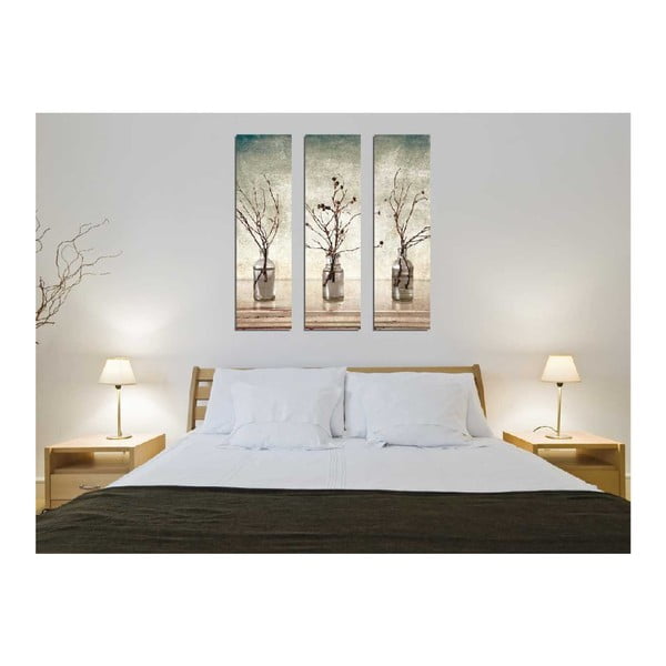 3-osaline seinamaaling lõuendil Vases - Wallity-image-1