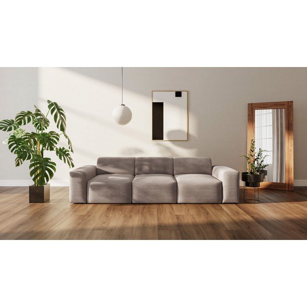 Beež velvetist diivan 285 cm Fluvio - MESONICA-image-1