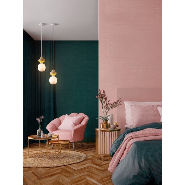 Valge/kreemikas keraamiline ripplamp klaasist varjuga, ø 18 cm Clio - Nova Luce-image-2
