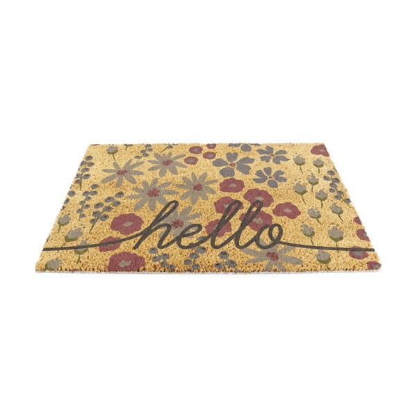 Kookoskiududest uksematt 40x60 cm Hello Scribbly Floral - Artsy Doormats