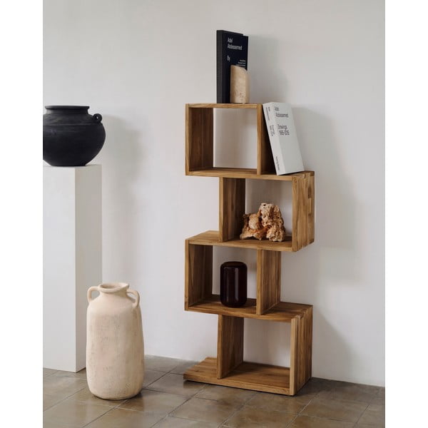 Tiikpuidust raamaturiiul 55x132x30 cm Aroba - Kave Home-image-1