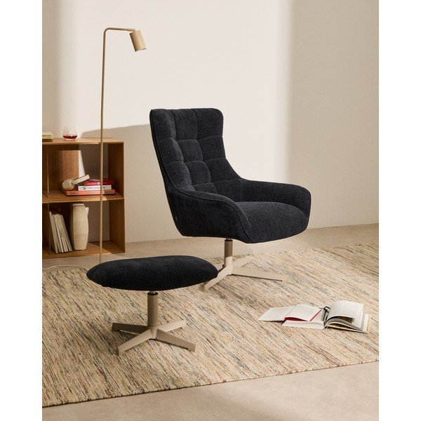 Tumesinine šenillist jalatugi Teryl - Kave Home-image-1