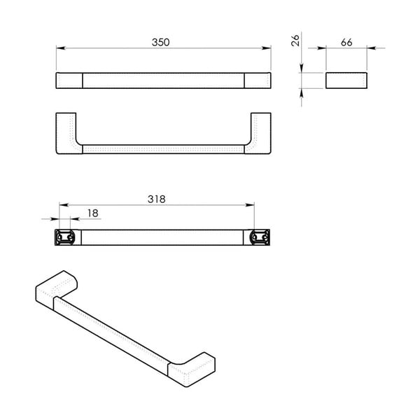 Kuldne metallist seinale paigaldatav rätikuhoidja Gedy Pirenei - Sapho-image-1