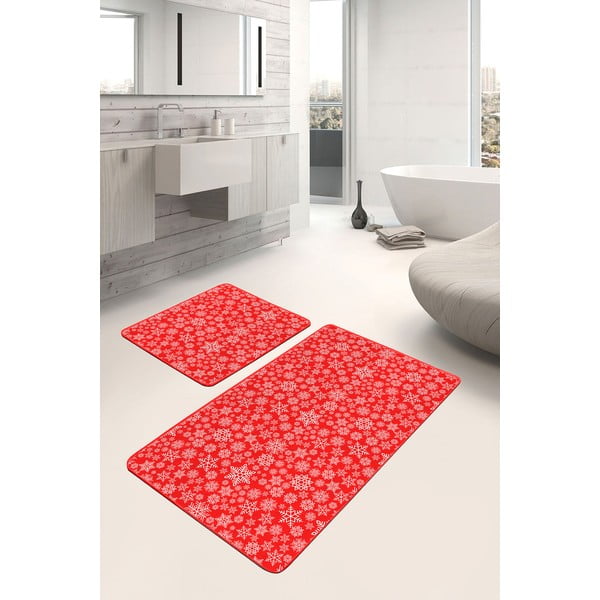 Punased vannitoamatid 2 tk 60x100 cm komplektis - Mila Home