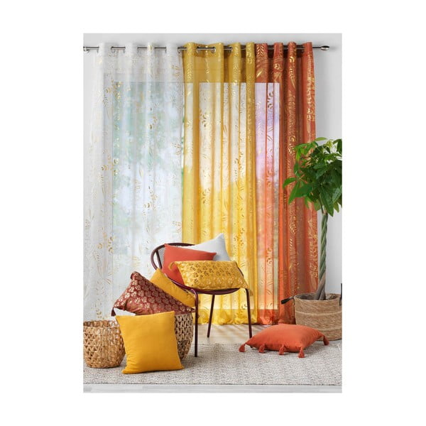Oranž voile kardin 140x280 cm Belflor - douceur d'intérieur-image-4