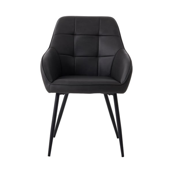 Tumehallid käetugedega kunstnahast söögitoolid 2tk komplektis Nolan Square - Unique Furniture-image-3