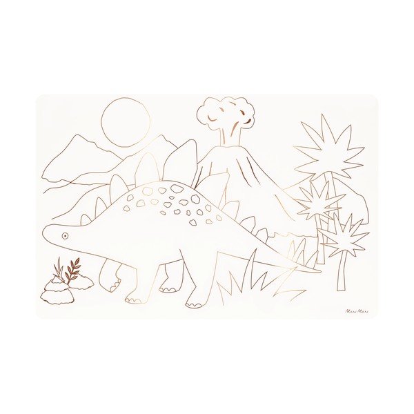 Pabertaldrikud 8 tk komplektis 28x42,5 cm Dinosaurs - Meri Meri-image-1