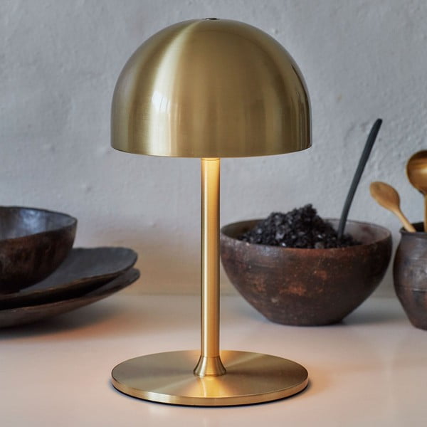 Messingivärvi puldiga juhitav LED-lauavalgusti metallist varjuga (kõrgus 22 cm) Tim - Sirius-image-1