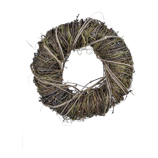 Kulatý dekorativní věnec z proutí a sušené trávy Ego Dekor, ⌀ 24 cm
