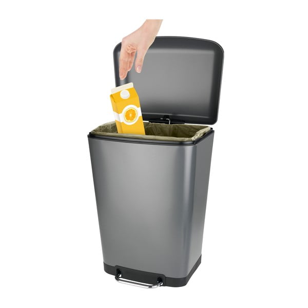 Terasest pedaaliga prügikast, 30 l - Wenko-image-2