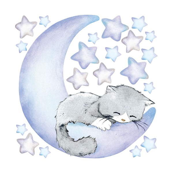 Sinised laste seinakleebised Magic Cat - Ambiance-image-2