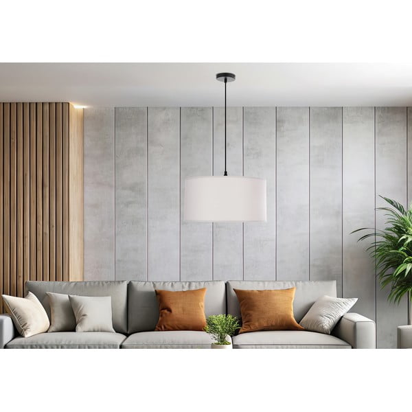 Valge rippvalgusti tekstiilist varjuga ø 40 cm Shanti - Candellux Lighting-image-4