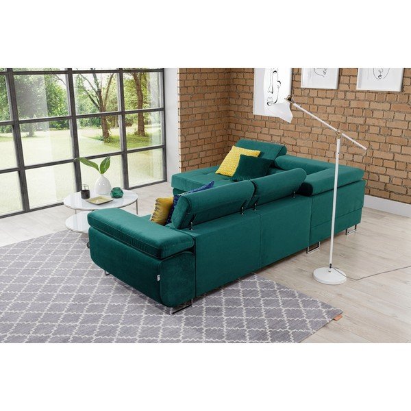 Roheline sametist nurgadiivan, muudetav / koos panipaigaga, vasak nurk Anton – ELTAP-image-4