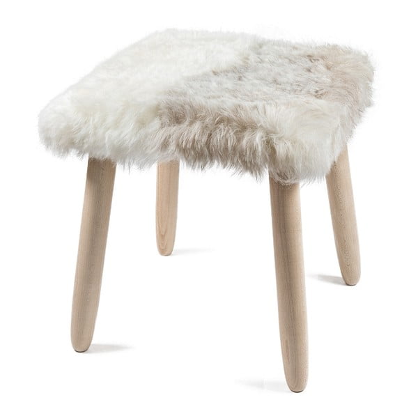 Dřevěná stolička s potahem z jehněčí kůže Arctic Fur Merro