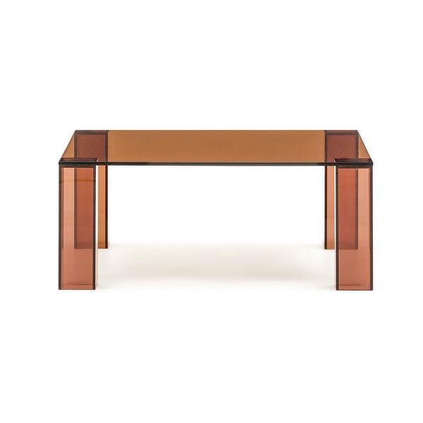 Pruun klaasist diivanilaud 85x85 cm Adularia - Kave Home-image-3