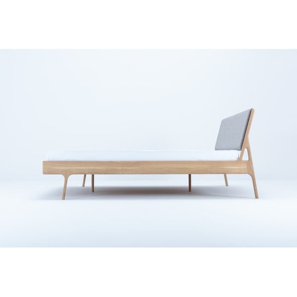 Hall/loomulik tammepuust kaheinimesevoodi 160x200 cm Fawn - Gazzda-image-3