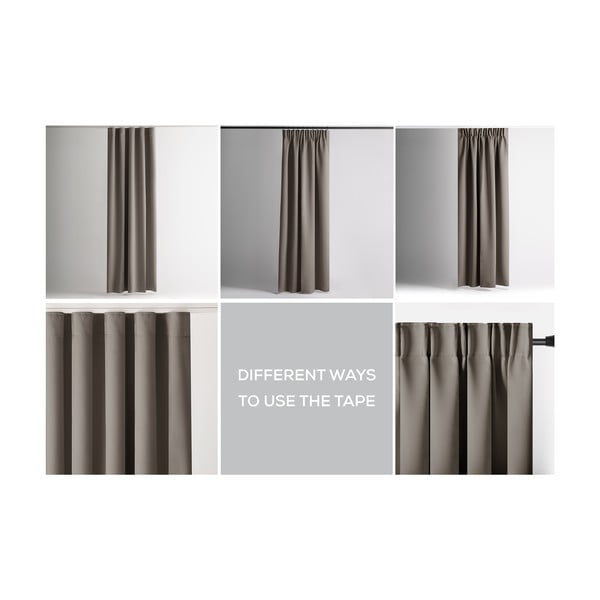 Pruunikashall pimendav termokardin 140x245 cm Pleat - Restilo-image-3