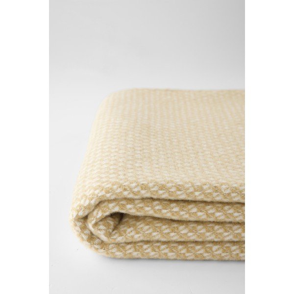 Kollane pleed puuvilla seguga 140x180 cm Wabi – Euromant-image-3