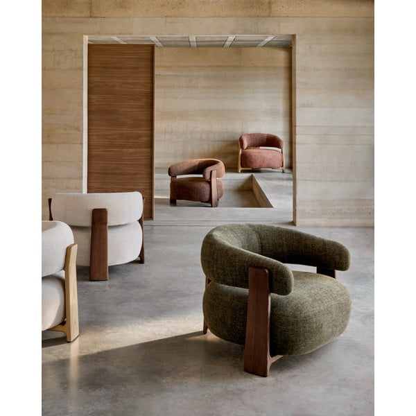 Pruun šenillist tugitool Granite - Kave Home-image-1