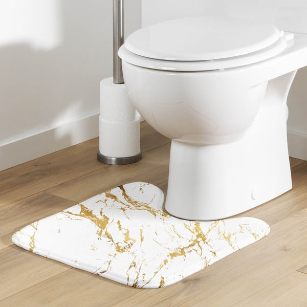 Valge-kuldne vannitoamatt 45x45 cm Aquamarbre - douceur d'intérieur-image-1