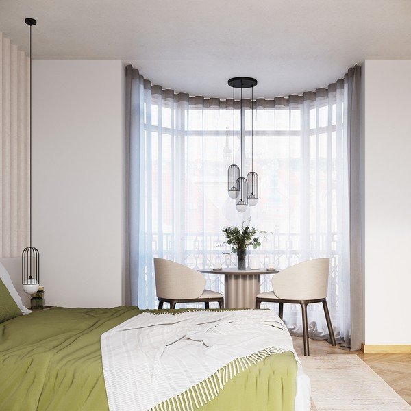 Valge/must rippvalgusti klaasist varjuga Belinda - Sollux-image-2