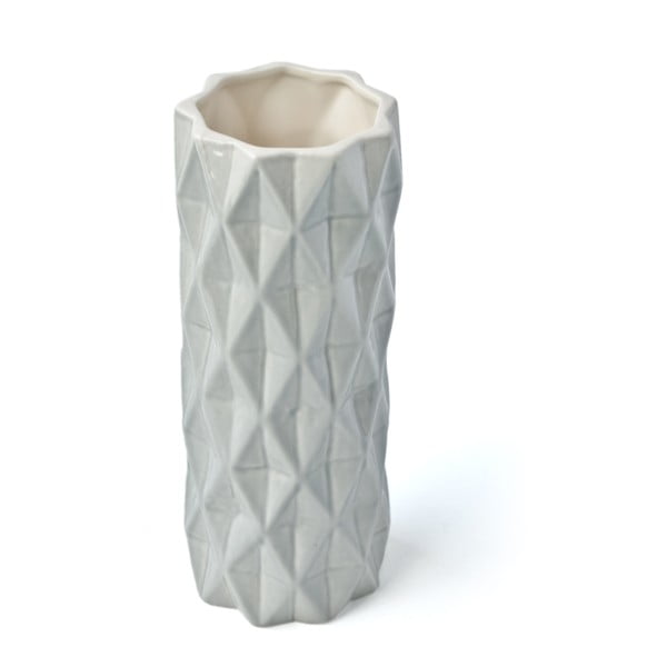 Šedá-bílá váza Hawke&Thorn, výška 19 cm