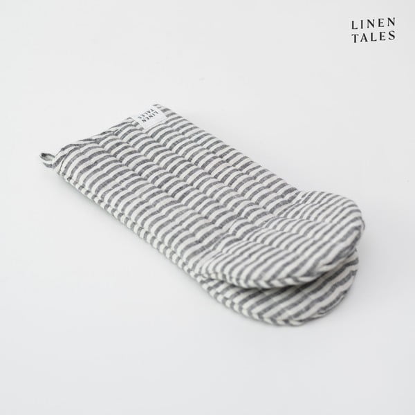 Linane pajakinnas Thin Black Stripes - Linen Tales