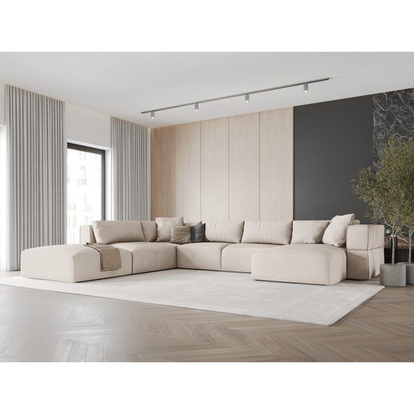 Beež U-kujuline diivan, vasak nurk Esther - Milo Casa-image-1