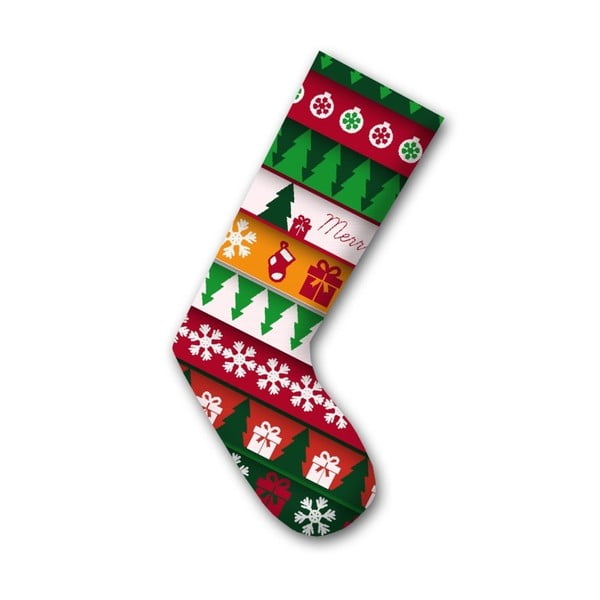 Dekorativní vánoční ponožka 1, 45cm