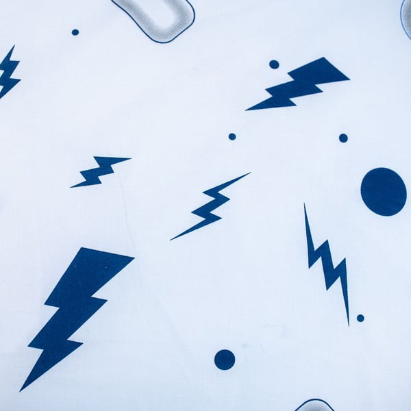 Valge-sinine puuvillane laste voodipesu üheinimesevoodile 140x200 cm Game over - Jerry Fabrics-image-4