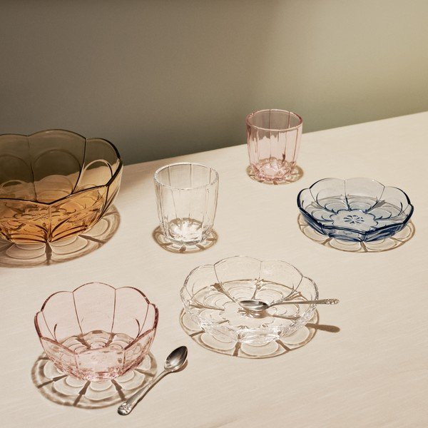 Heleroosa klaasist kausid 2 tk ø 13 cm komplektis Lily - Holmegaard-image-1