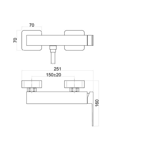 Hõbe seinasegisti (1 väljund) Latus - Sapho-image-1