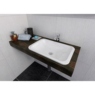 Valge valatud marmorist valamu 55x36 cm Japura - Sapho