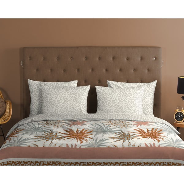 Valge ja helehall puuvillane voodipesu üheinimesevoodile 140x200 cm - Good Morning-image-2