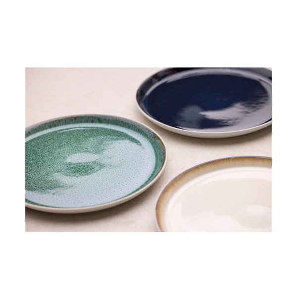 Valge/roheline kivikeraamikast taldrik ø 27 cm White/Green - Bitz-image-4