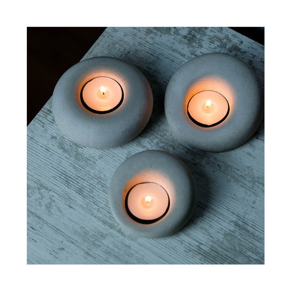 Betoonist küünlajalad 3 tk komplektis Donut - Mioli Decor-image-3