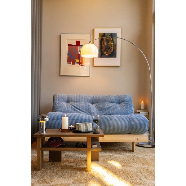 Helesinine kordvelvetist diivanvoodi 140 cm Roots - Karup-image-1